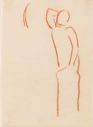 Skizze einer Figur mit erhobenem Arm