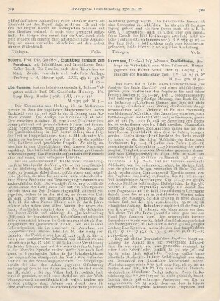 719-720 [Rezension] Hoberg, Gottfried, Exegetisches Handbuch zum Pentateuch, mit hebräischem und lateinischem Text. 1. Bd.: Die Genesis, nach dem Literalsinn erklärt. 2., verm. u. verb. Aufl
