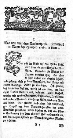 Von dem deutschen Nationalgeiste.