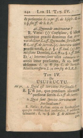 Tit. IV. De Usufructu