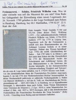 Einlage: im vorderen Spiegel eingelegter Zettel
