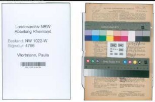 Entnazifizierung Paula Wortmann , geb. 25.07.1893 (Lehrerin)