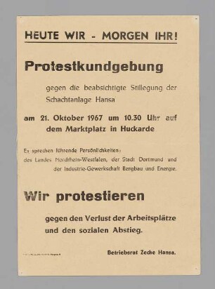 "HEUTE WIR - MORGEN IHR!"