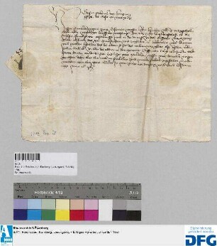 Gotfrid Schenck von Lympurg, Pfleger des Stiftes zu Würzburg, sagt der zur Frankfurter Fastenmesse reisenden Kaufmannschaft Nürnbergs Geleit zu.