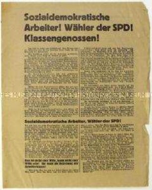 Aufruf der KPD zur sächsischen Landtagswahl 1930