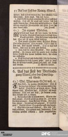 6. Auf das Fest der Verkündigung Mariä, oder der Empfängniß Christi.
