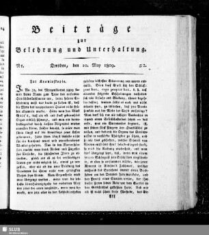 Beiträge zur Belehrung und Unterhaltung