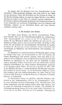 9. Die Kroaten und Serben.