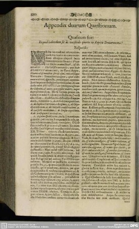Appendix duarum Quaestionum