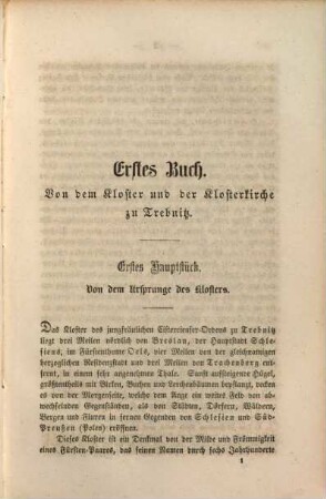 Archiv für die Geschichte des Bisthums Breslau. 2, Geschichte und Beschreibung des Klosterstiftes Trebnitz