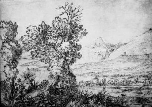 Landschaft mit einem Dorf