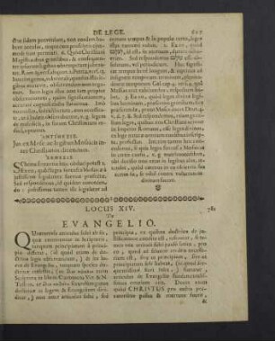 Locus XIV. De evangelio.