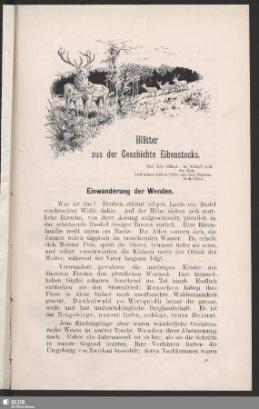 Blätter aus der Geschichte Eibenstocks