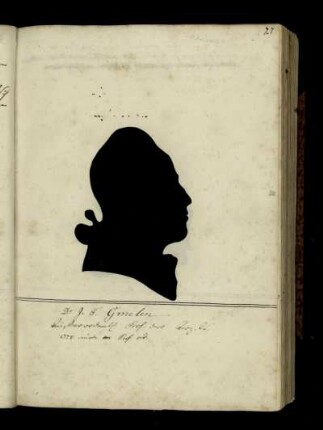 Dr. J. F. Gmelin Außerordentl. Prof. der Arz. W. 1778. wurde er Prof. ord.