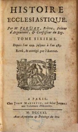 Histoire ecclesiastique, 6. Depuis l'an 429. jusques à l'an 483