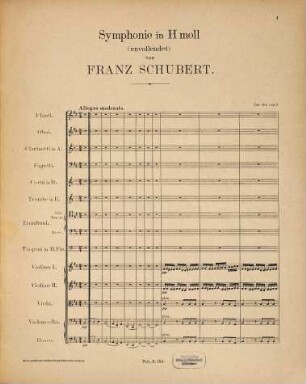 Symphonie in H moll : (unvollendet)