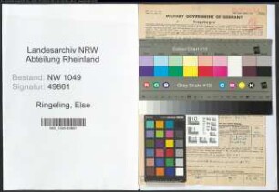 Entnazifizierung Else Ringeling , geb. 13.02.1921 (Musiklehrerin)