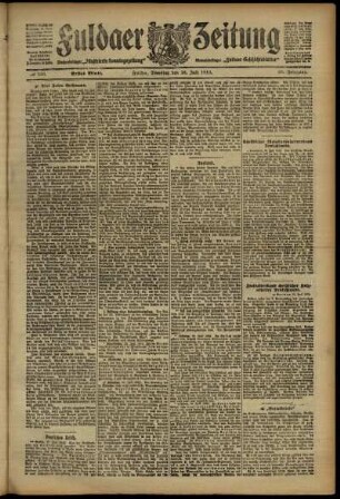 Erste Ausgabe vom Dienstag, den 16. Juli 1912.