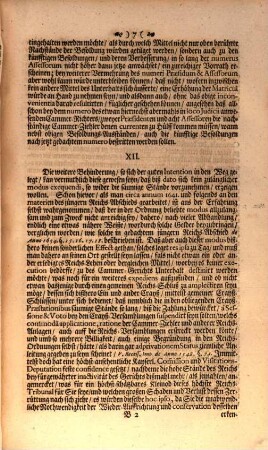 Schreiben An eine Hochlöbliche Reichs-Versamblung zu Regensburg, Von Cammer-Richter Ambtsverweser, Präsidenten, und Assessoren des Kayserlichen und Reichs-Cammer-Gerichts zu Wetzlar : sambt einer Vorstellung mit ihren Beylagen. De dato den 7. Martii 1712.