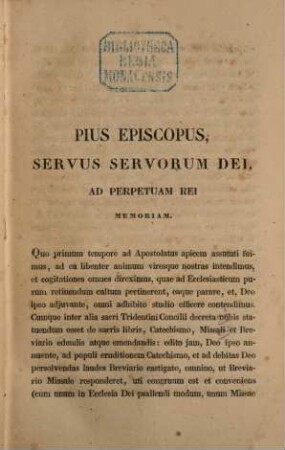 Missale Romanum : ex decreto sacrosancti concilii Tridentini restitutum, S. Pii V. pontif. maximi iussu editum, Clementis VIII. et Urbani VIII. auctoritate recognitum