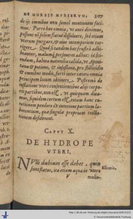 Caput X. De Hydrope Uteri.