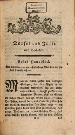 Dorset und Julie : Eine Geschichte der neuern Zeiten, Erster Band