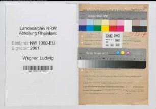 Entnazifizierung Ludwig Wagner, geb. 08.07.1902 (Vertreter)