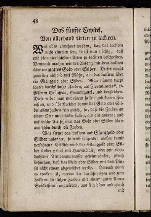 Das fünfte Capitel. Von allerhand Arten zu lackiren.