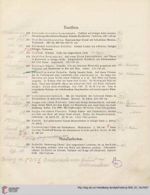 Textilien (Nr. 210-221)