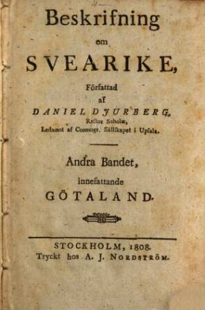 Beskrifning om Svearike, 2. Götaland