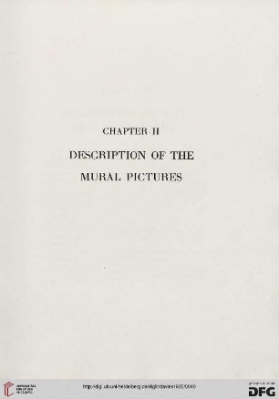 Chapter II: Description of the mural pictures