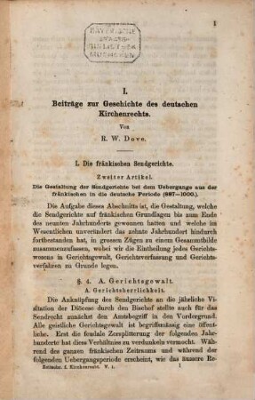Zeitschrift für Kirchenrecht : Organ der Gesellschaft für Kirchenrechtswissenschaft in Göttingen. 5, 5. 1865