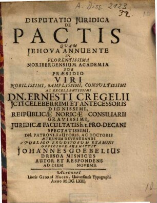 Disputatio Juridica De Pactis