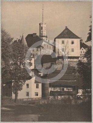 Stadtansicht Habelschwerdt mit Rathausturm und Alter Stadtvogtei
