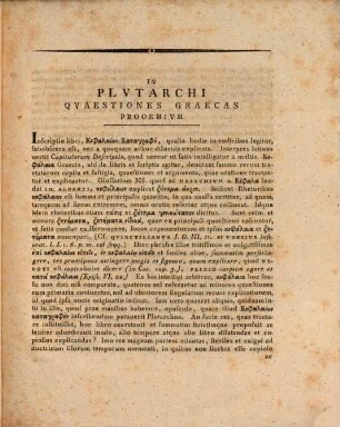 Ad Plutarchi quaestiones graecas commentatio I