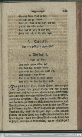 V. Capitel. Von den Pflichten gegen Gott