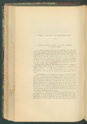 Sobre "Une nuit de Scheherazade"