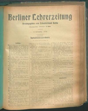 5.1924: Berliner Lehrerzeitung. - 5.1924