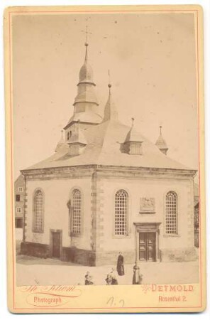 Alte Lutherische Kirche. Detmold, Schülerstraße, erbaut xy, abgebrochen 1896