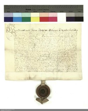 Revers Christophs und Johann Adolfs von Wildungen zu Motzlar bezüglich der Belehnung mit der adeligen Freiheit zu Motzlar mit Zugehörungen durch Joachim [von Gravenegg], Abt von Fulda