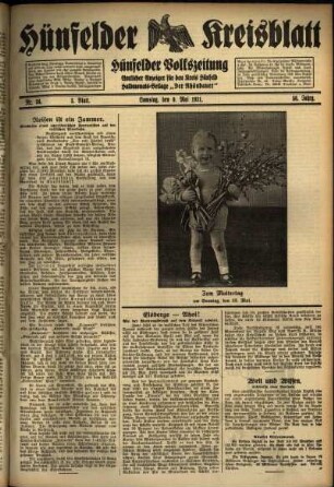 Dritte Ausgabe vom Samstag, den 09. Mai 1931.