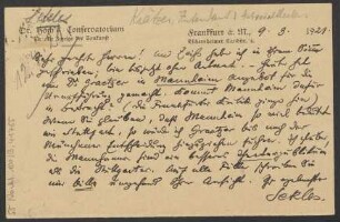 Brief an B. Schott's Söhne : 09.03.1921