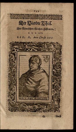 Der Vierdte Theil. Der Römischen Kirchen Historien.