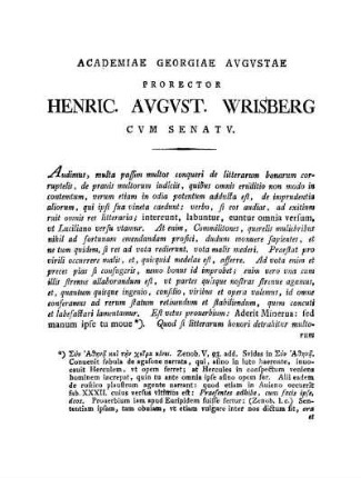 ACADEMIAE GEORGIAE AVGVSTAE ACADEMIAE GEORGIAE AVGVSTAE PRORECTOR HENRIC AVGVST. WRI&ERG CVM SENAT V.