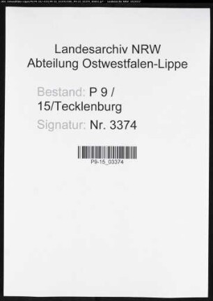 Sterberegister Standesamt Tecklenburg