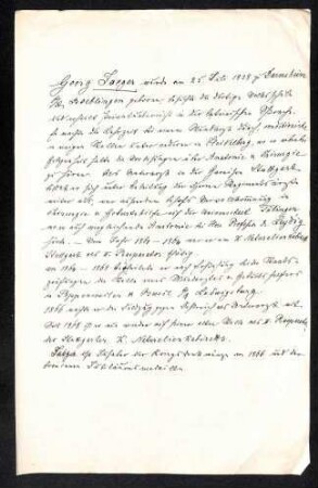 Schriftstück biografische Daten Jäger
