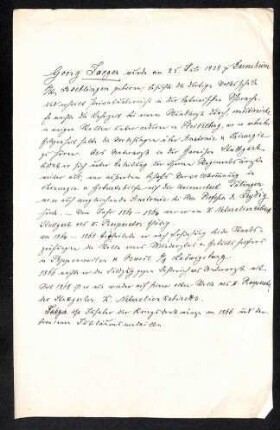 Schriftstück biografische Daten Jäger