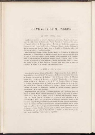 Ouvrages de M. Ingres