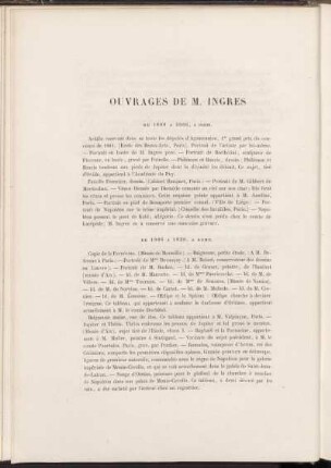 Ouvrages de M. Ingres