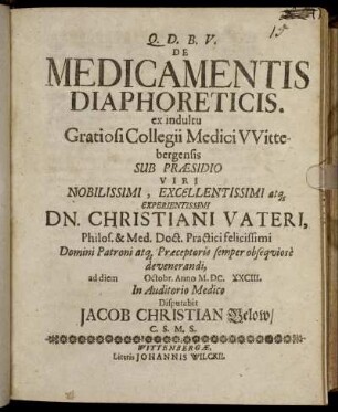 De Medicamentis Diaphoreticis